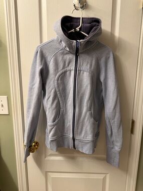 Light Gray Blue Zip Up Scuba